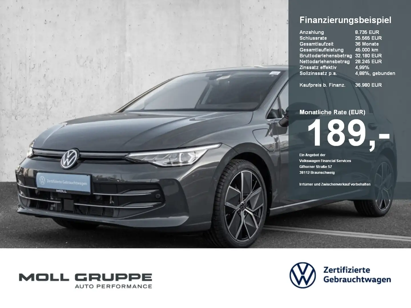 Volkswagen Golf 1.5 eTSI eHybrid DSG Style ERGO AHK Gris - 1