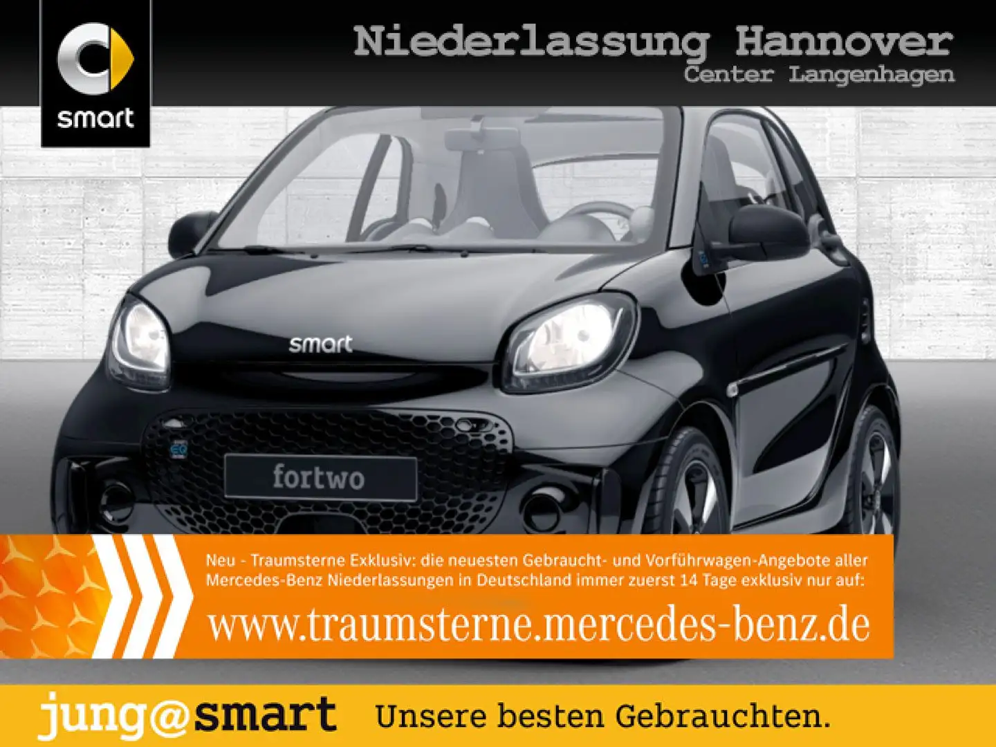 smart forTwo EQ 60kWed passion SHZ Pano PDC+Kamera Klima Schwarz - 1
