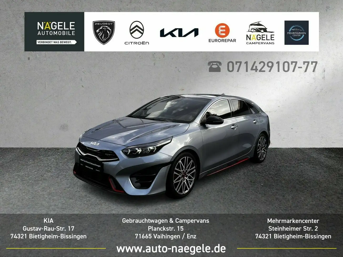 Kia ProCeed / pro_cee'd Proceed GT 1.6 T-GDI|Navi+LED+Leder+Panorama Silber - 1