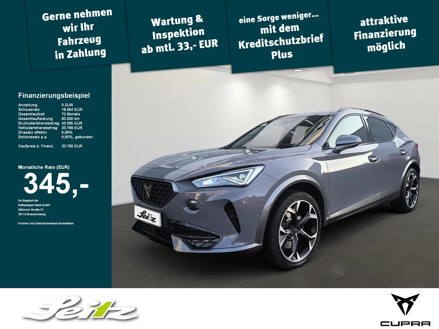 CUPRA Formentor 2.0 TSI 4Drive VZ *LED*KAMERA*NAVI*SITZH* Gris - 1