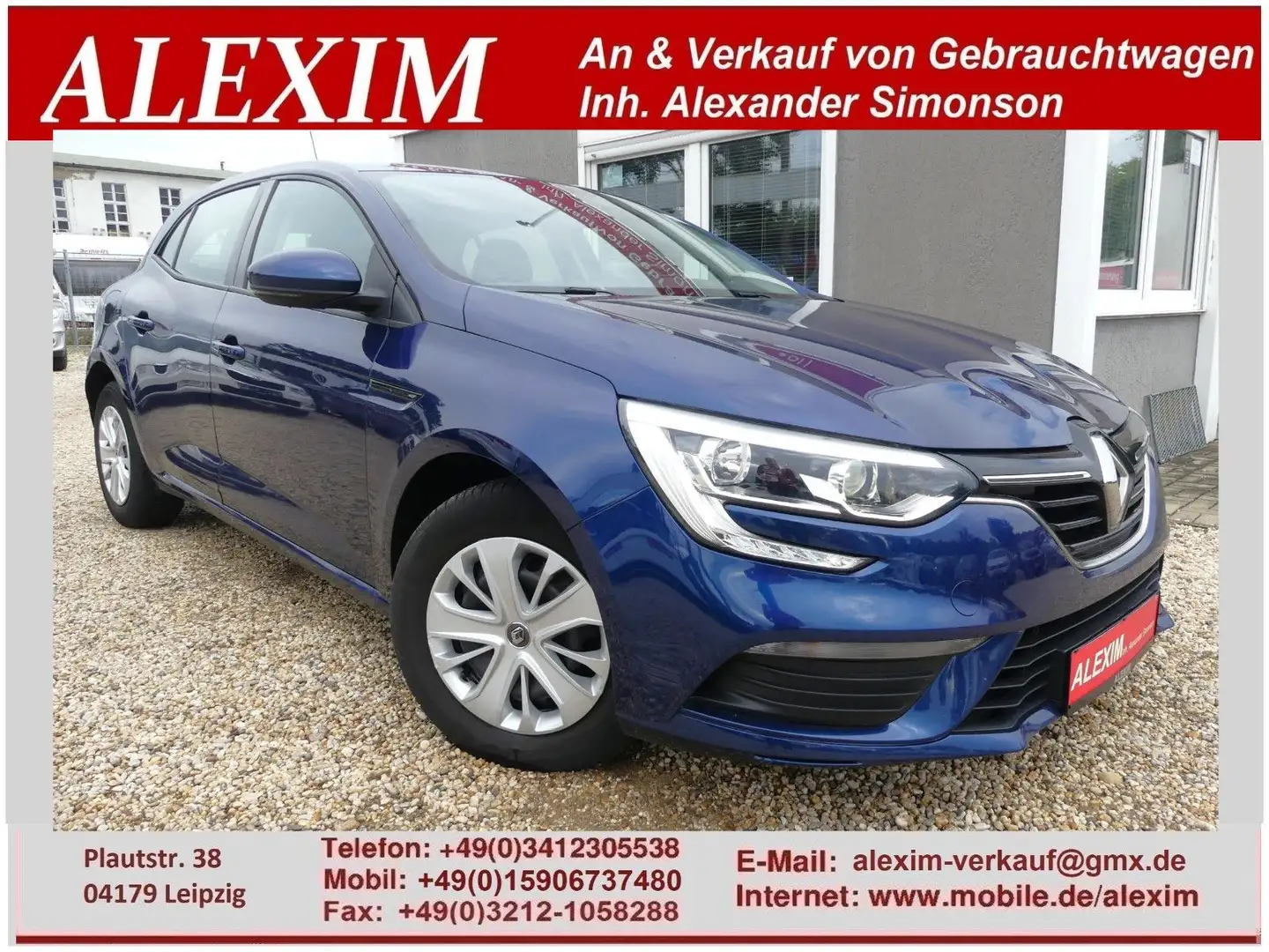 Renault Megane 1,3TCe/Klima/1.Hand/8-fach Bereif/SHZ Bleu - 1