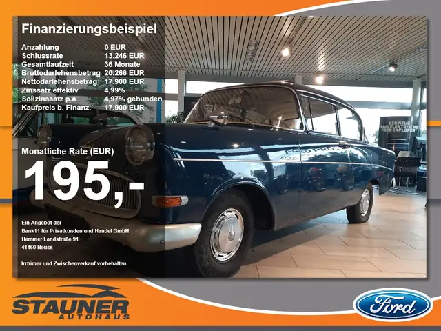 Opel Autres Record P1 1200 1.Hand, Orig. Rech. u .Brief 1961