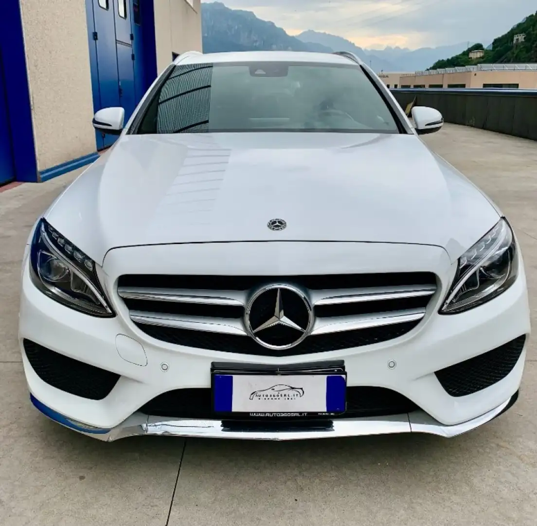 Mercedes-Benz C 220 d S.W. Auto Sport AMG UNICO PROPRIETARIO Wit - 2