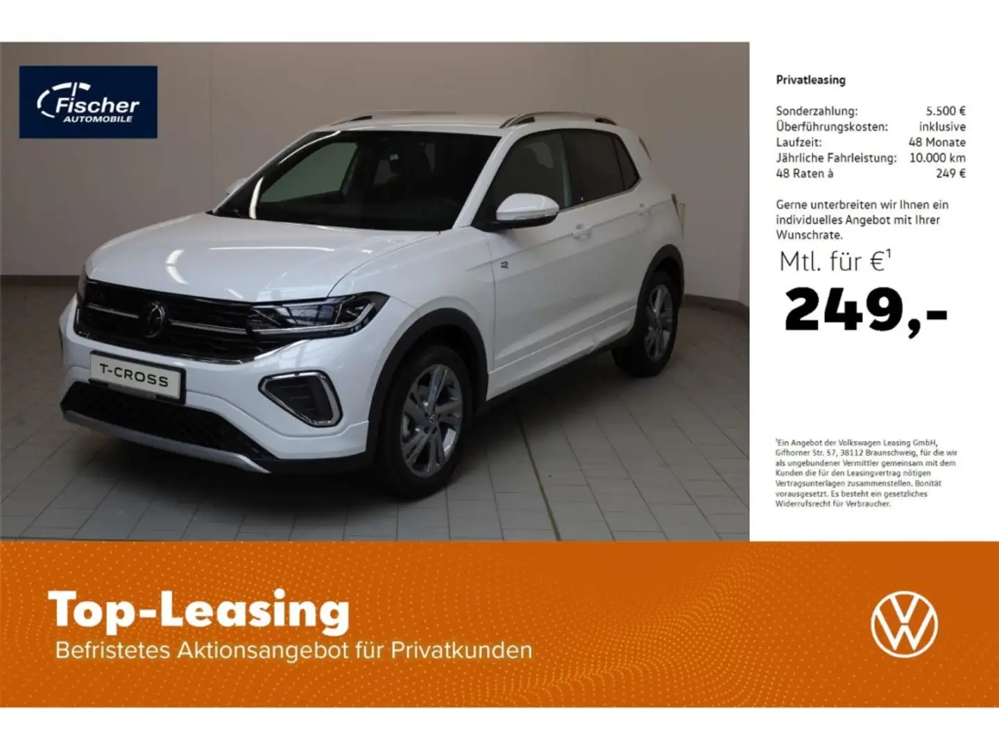 Volkswagen T-Cross 1.0 TSI OPF R-Line Weiß - 1