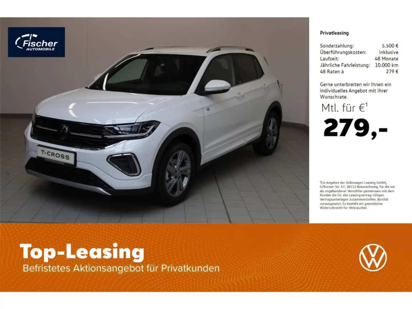 Volkswagen T-Cross 1.0 TSI OPF R-Line Weiß - 1