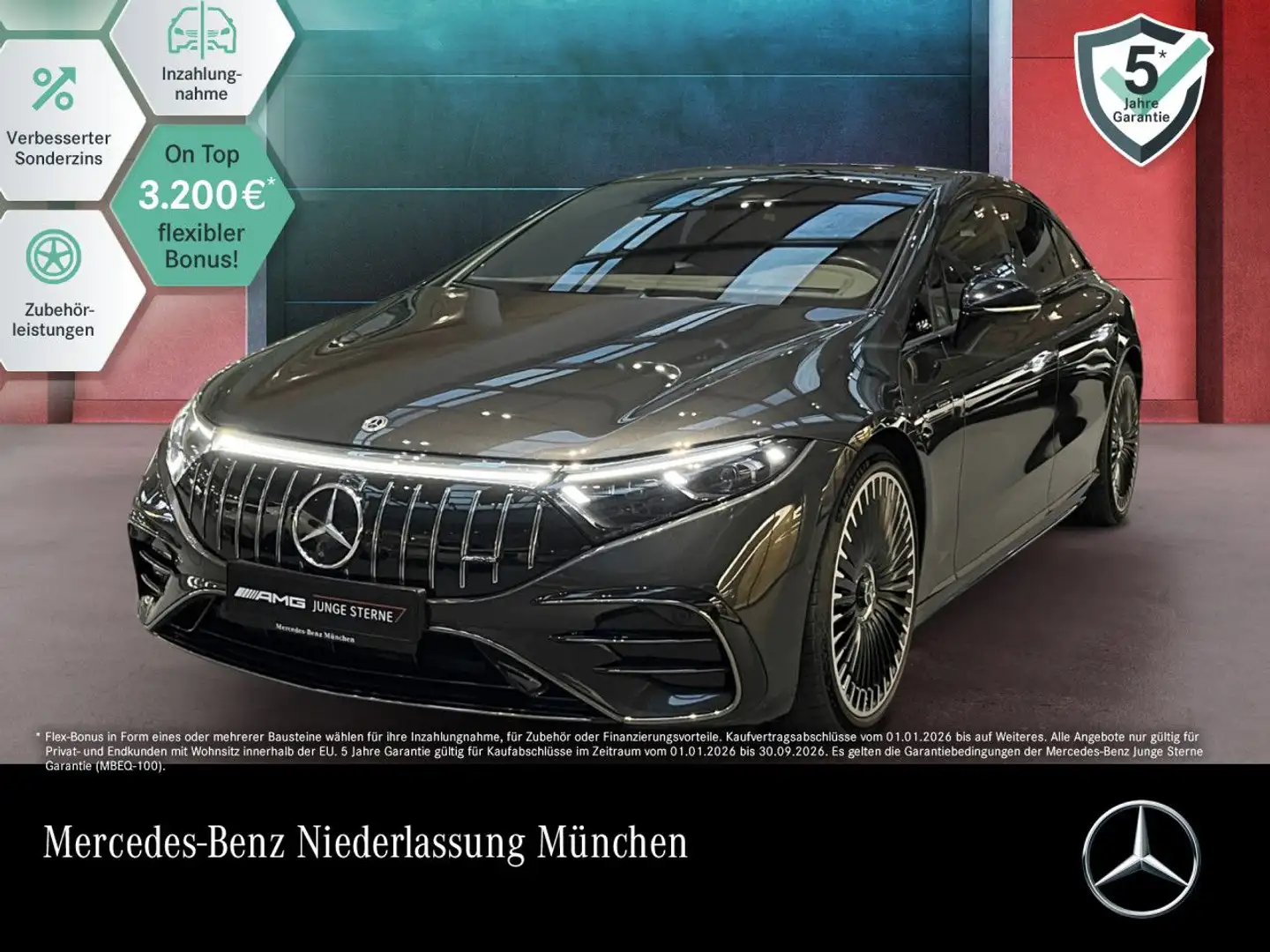 Mercedes-Benz EQS 53 AMG 4M Keramik Driversp Fahrass Fondent HUD Grau - 1