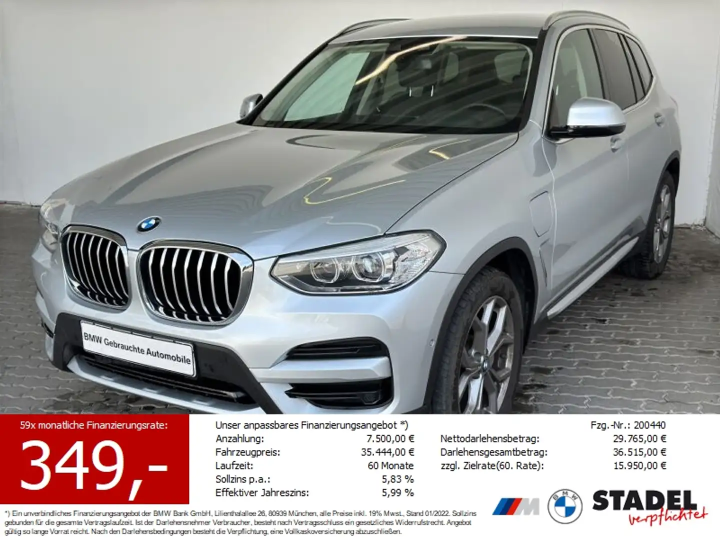 BMW X3 xDr30e xLine Navi.LED.HuD.AHK.DriveAs.RüKam Silber - 1