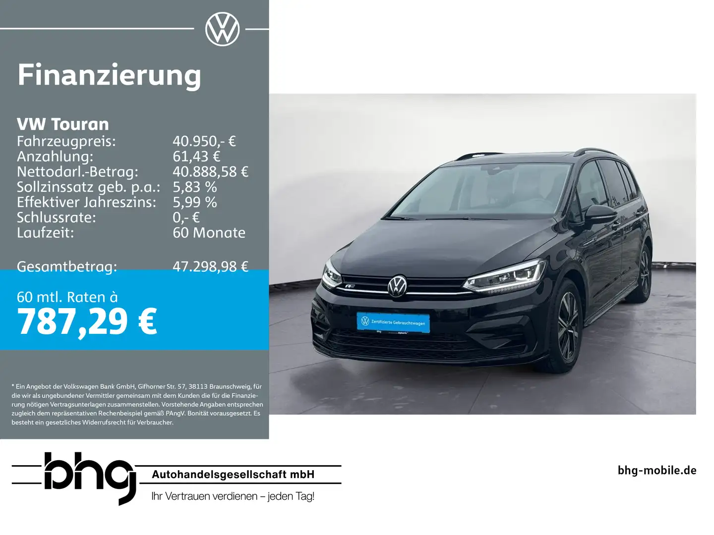 Volkswagen Touran 2.0 TDI DSG Highline R-Line Pano Dynaudio Schwarz - 1