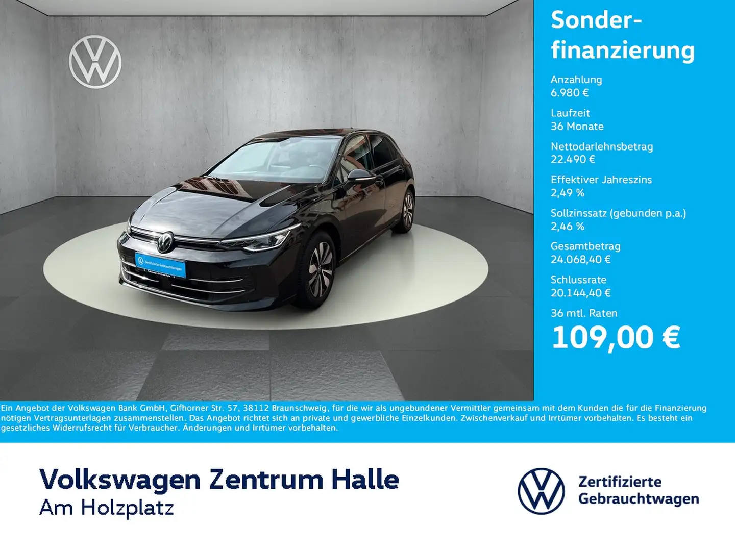 Volkswagen Golf VIII 1.5 eTSI Goal DSG Schwarz - 1