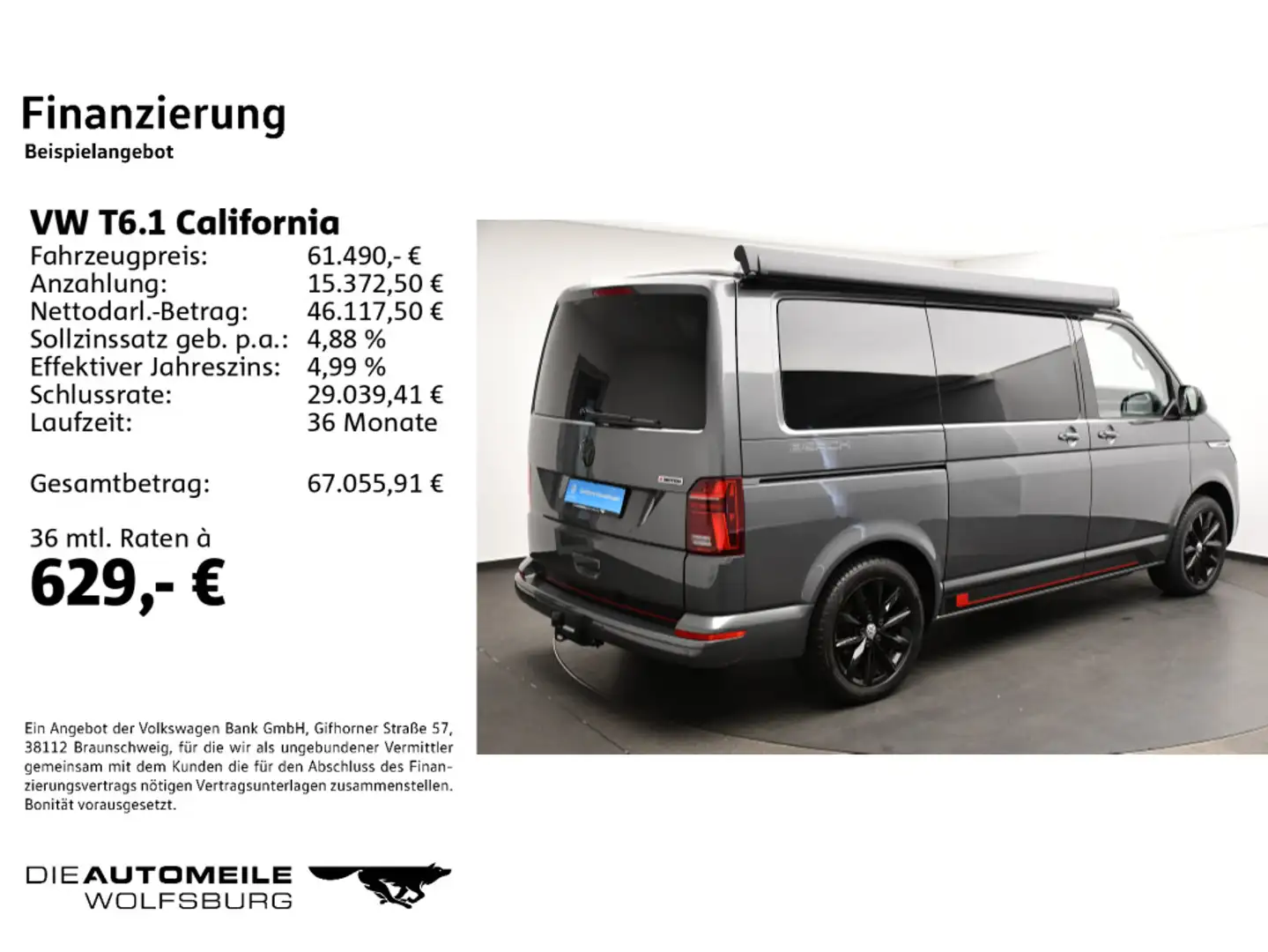 Volkswagen T6.1 California 2.0 TDI DSG 4Motion Beach Tour E Grau - 2