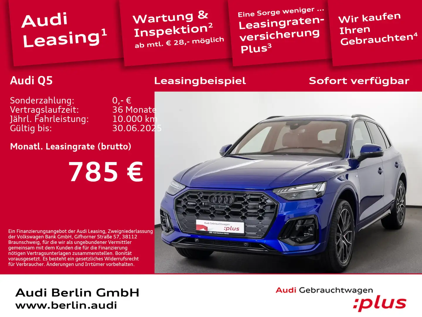 Audi Q5 S line 55 TFSI e qu. S tr. SITZHZG VIRTUAL Bleu - 1