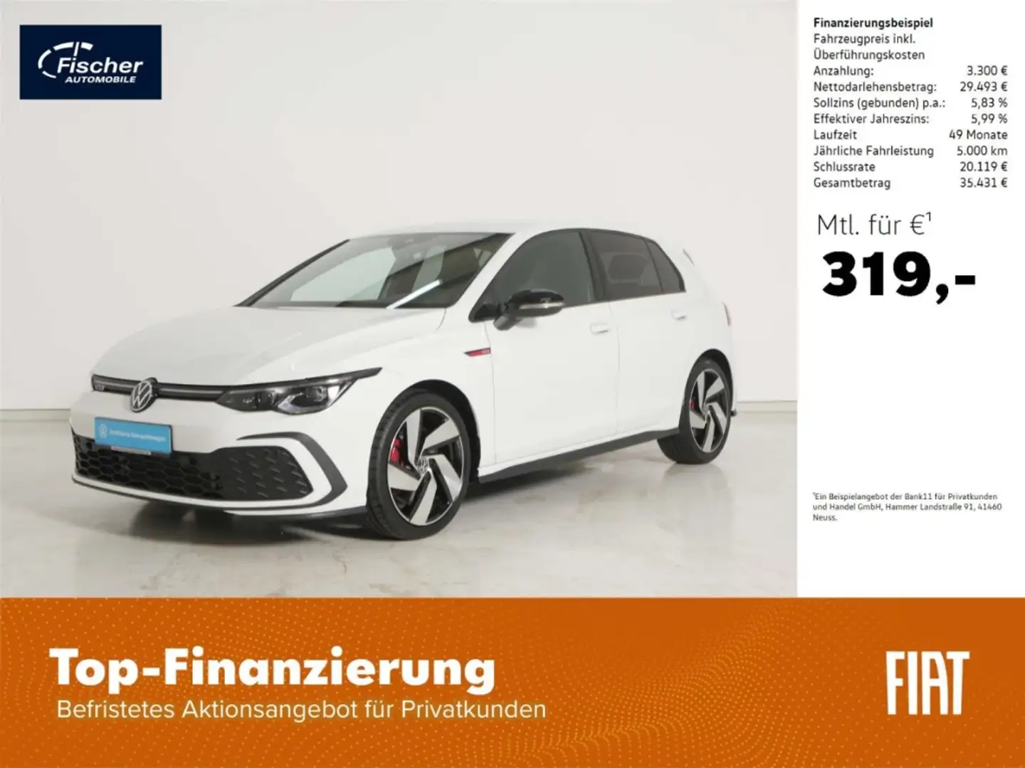 Volkswagen Golf GTI 2.0 TSI Black Style DSG AHK/Matrix/NAV Weiß - 1