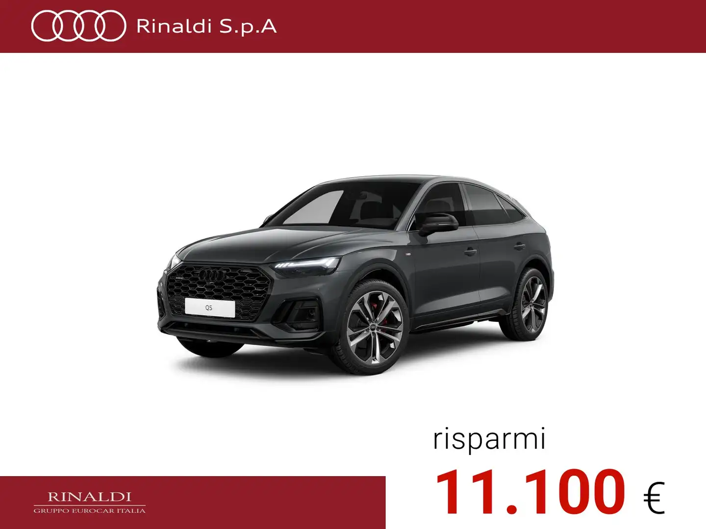 Audi Q5 sportback 40 2.0 tdi mhev 12v identity black quatt Grigio - 1