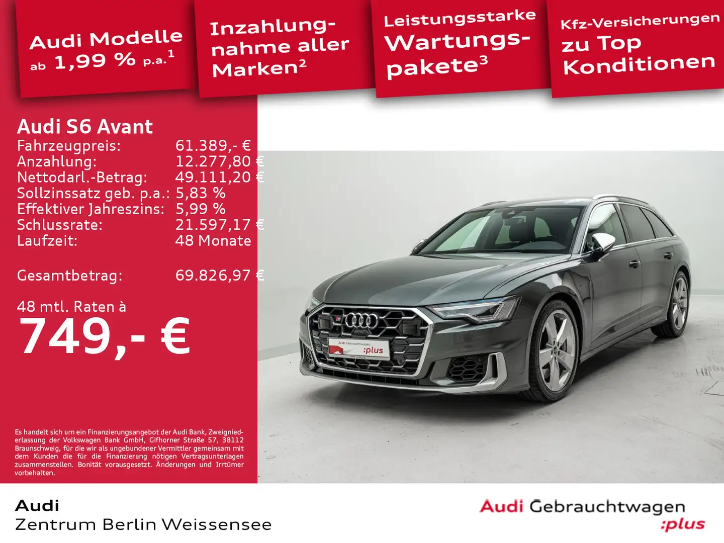 Audi S6 3.0 TDI TIPT*QUA*MATRIX*RFK*STAND*NAVI* Grau - 1