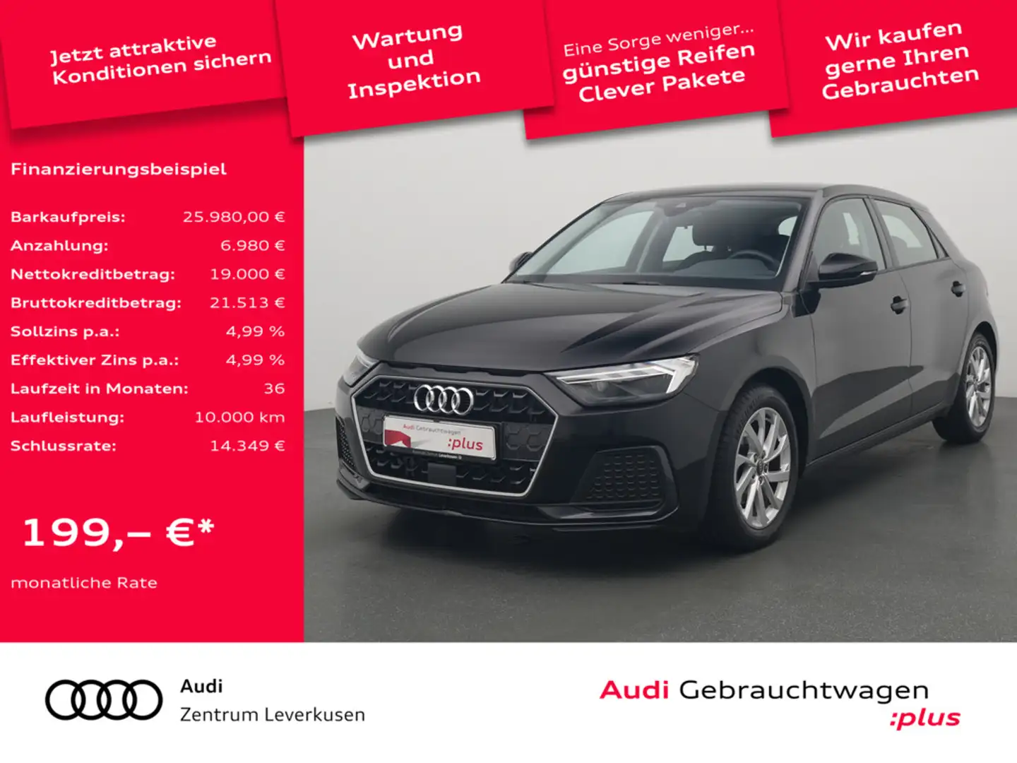 Audi A1 Sportback 30 advanced VIRT AHK SHZ PORT NA Schwarz - 1