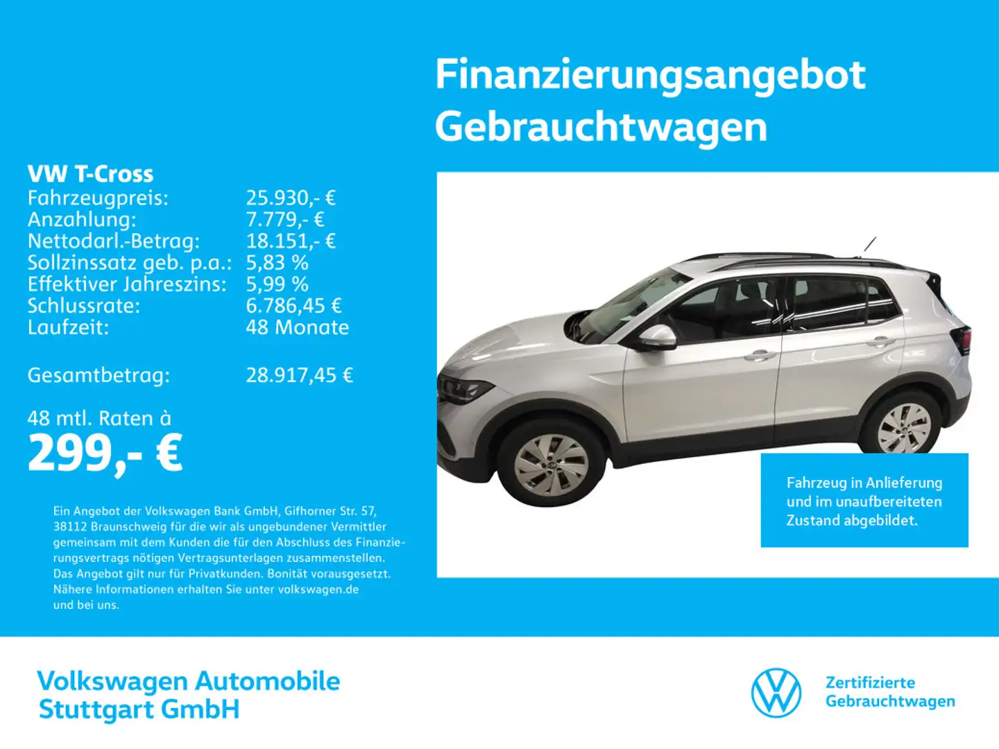 Volkswagen T-Cross Life 1.5 TSI DSG Navi Kamera Silber - 1