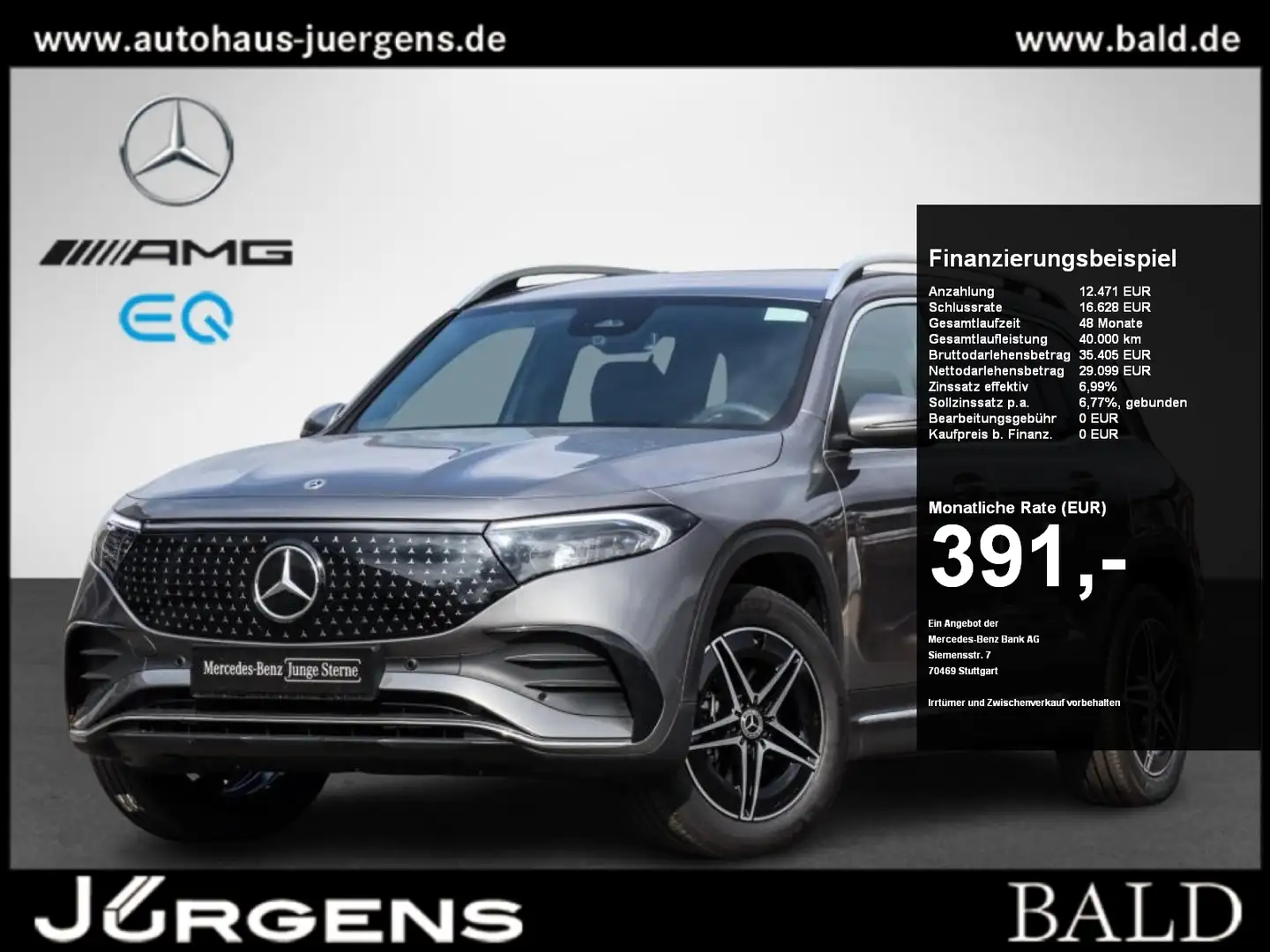 Mercedes-Benz EQB 350 4M AMG-Advanced/LED/Cam/Totw/Easy-P/18" Šedá - 1