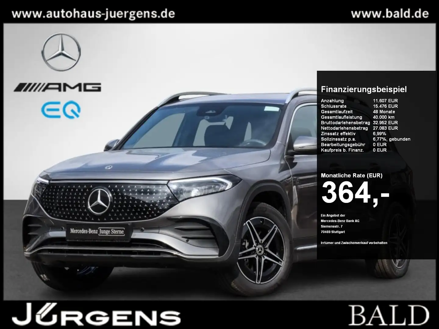 Mercedes-Benz EQB 350 4M AMG-Advanced/LED/Cam/Totw/Easy-P/18" Gris - 1