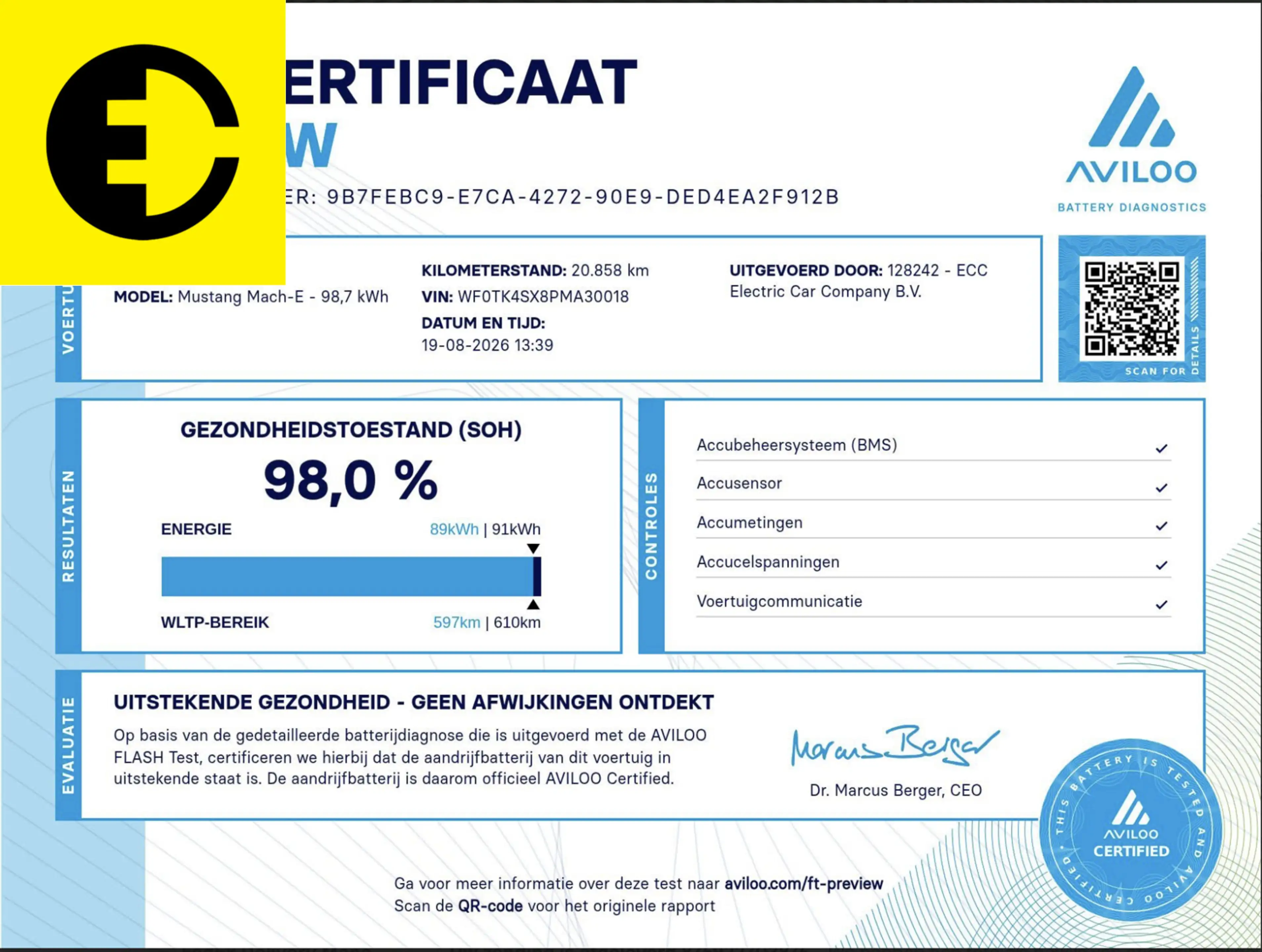 Ford Mustang Mach-E GT Extended AWD 98 kWh | SOH 98% | Leder — photo 2