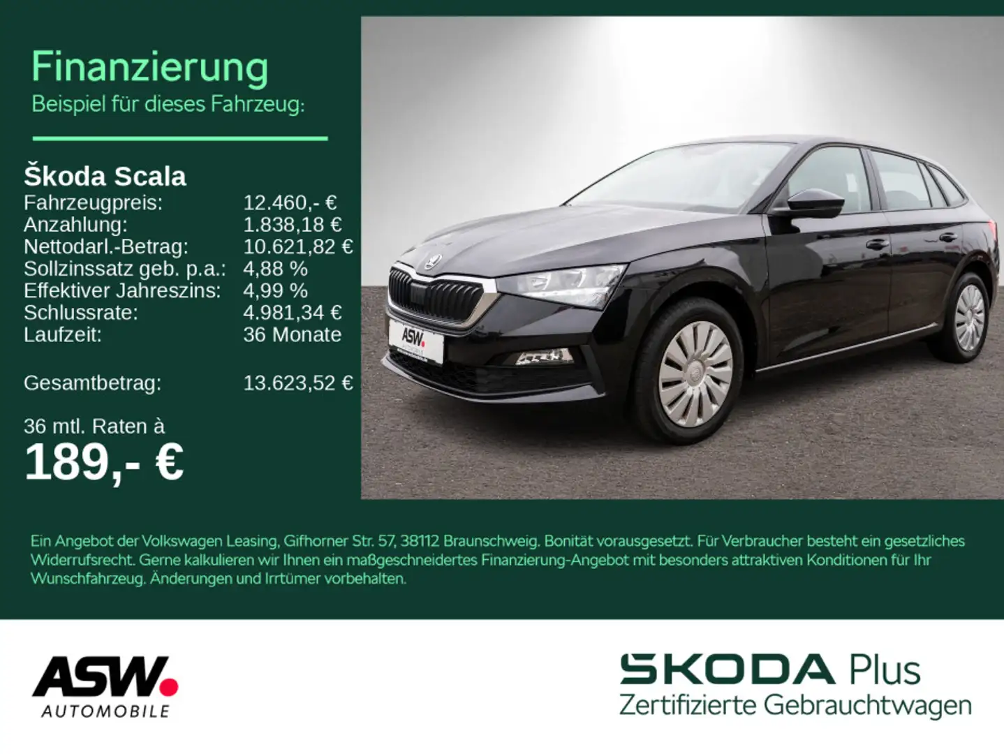 Skoda Scala Active Cool Plus 1.0 TSI LED KLIMA PDC Noir - 1