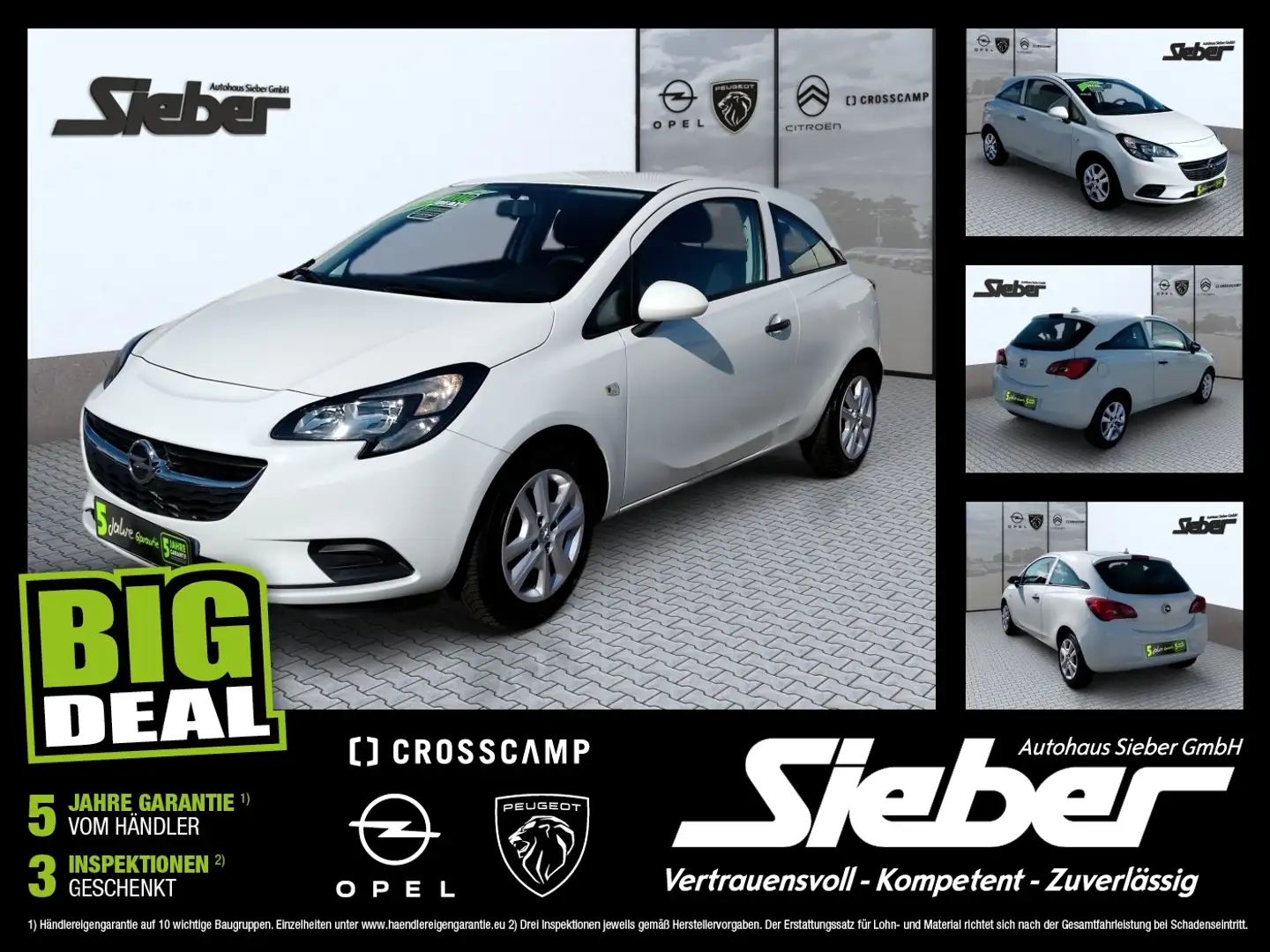 Opel Corsa E 1.2 Active Tempomat Bluetooth Klima Weiß - 1