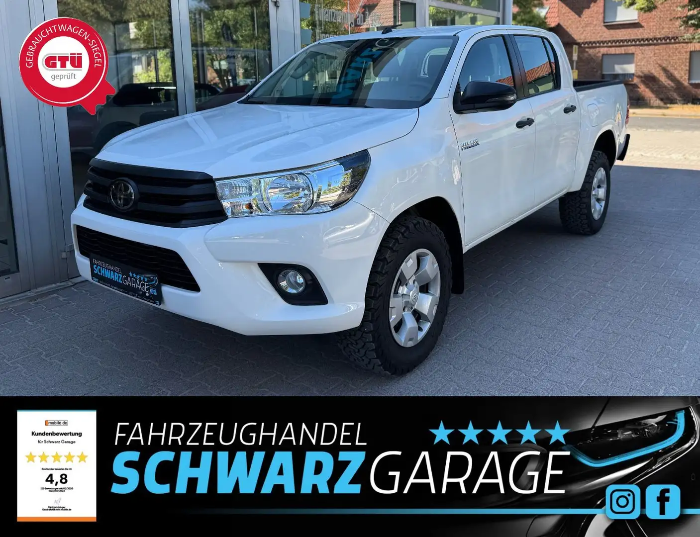 Toyota Hilux Double Cab Duty 4x4*ALLWETTER*SPURHALTE* Weiß - 1