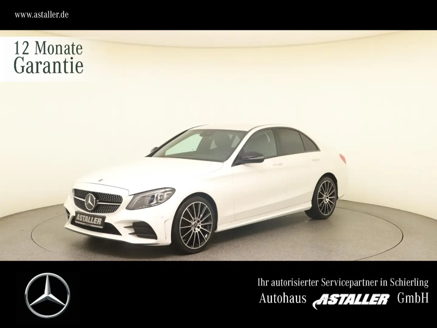 Mercedes-Benz C 180 AMG Line 2x Night+19"+Multibeam+AHK+Busine Weiß - 1