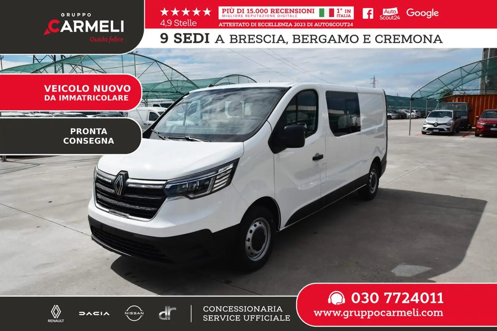 Renault Trafic van T29 2.0 blue dci 130cv L2H1 d.cab. -PRONTA Bianco - 1