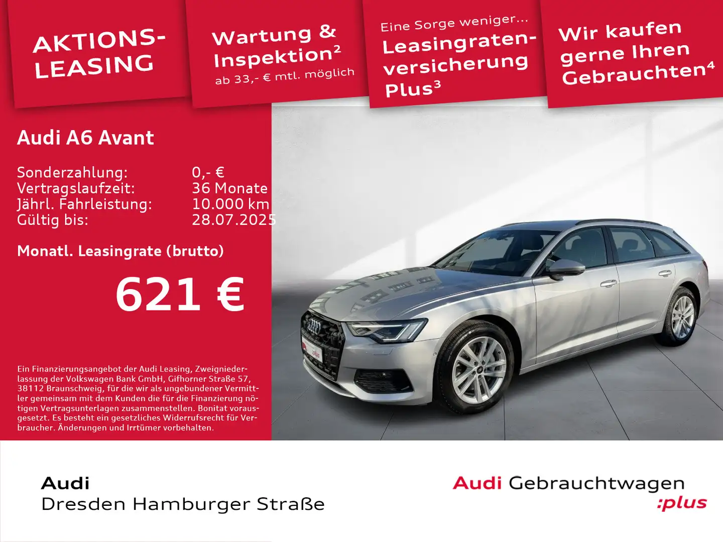 Audi A6 50TDI advanced quattro Matrix Leder Nav Silber - 1