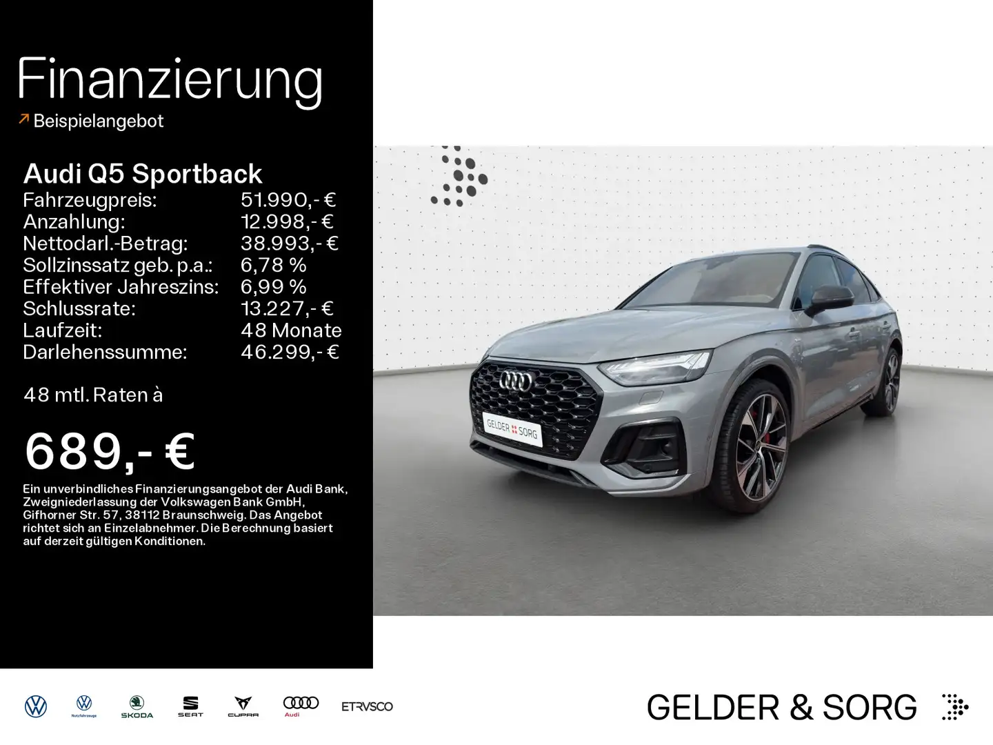 Audi Q5 55 TFSIe S-Line*quattro*21Z*AHK*HuD Grijs - 1