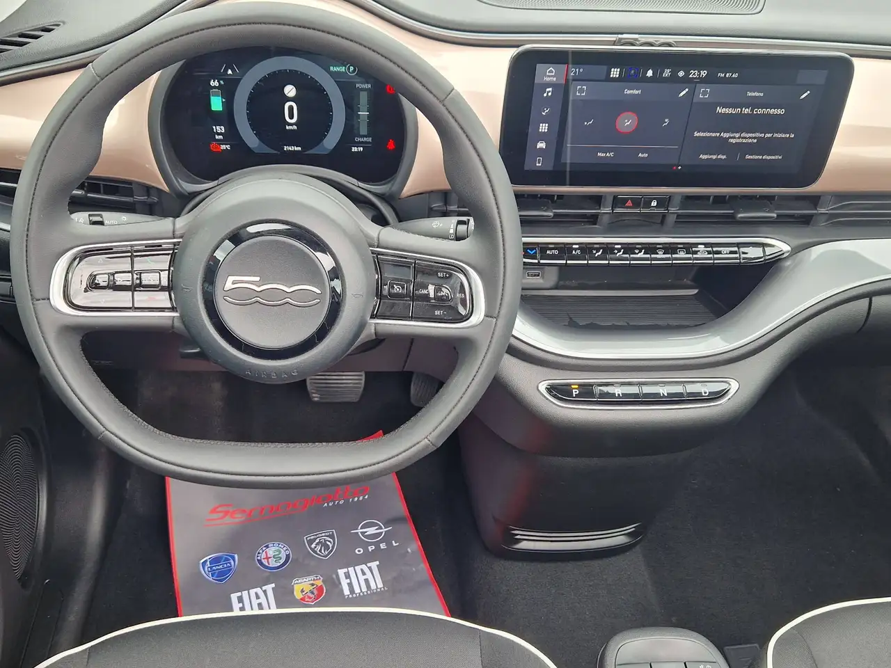 Fiat 500 E Cabrio 42 kWh 87kw/118cv ROSE GOLD-KM 2.143, миниатюра 15