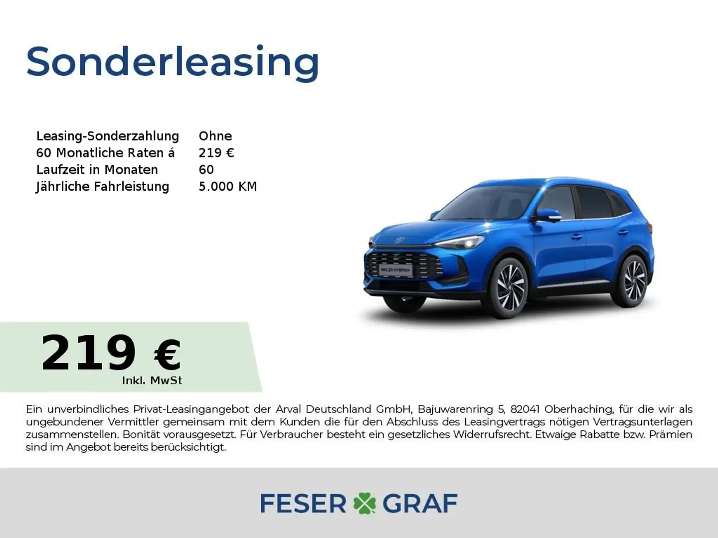 MG ZS Hybrid+ Luxury *Preis nur mit Finanzierung* Bleu - 1