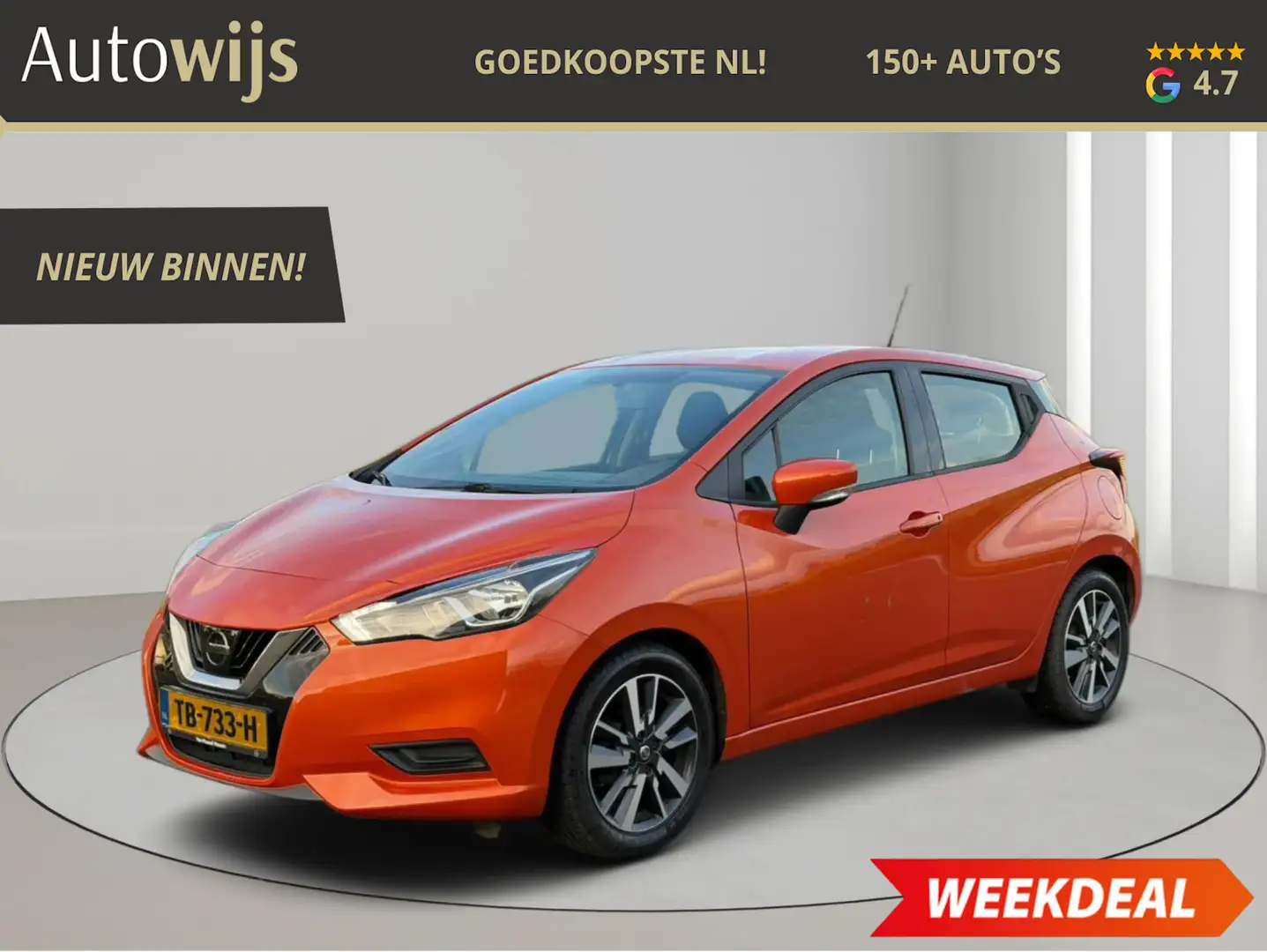 Nissan Micra 1.0L Acenta|NL AUTO|NAVI|Goed onderhouden Orange - 1