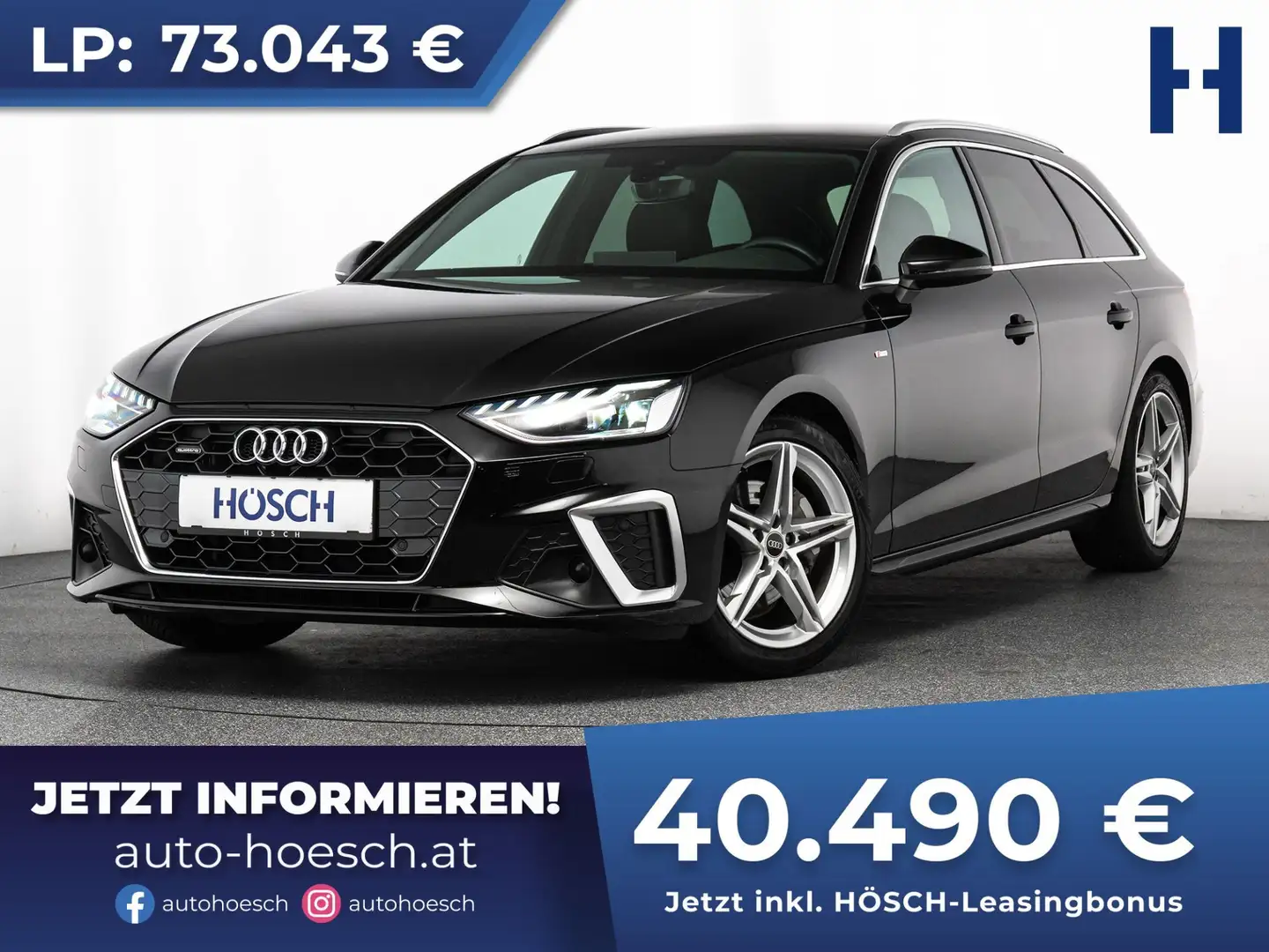 Audi A4 Avant 40 TDI quattro 2x S-LINE MATRIX ACC R-KAM - Schwarz - 1