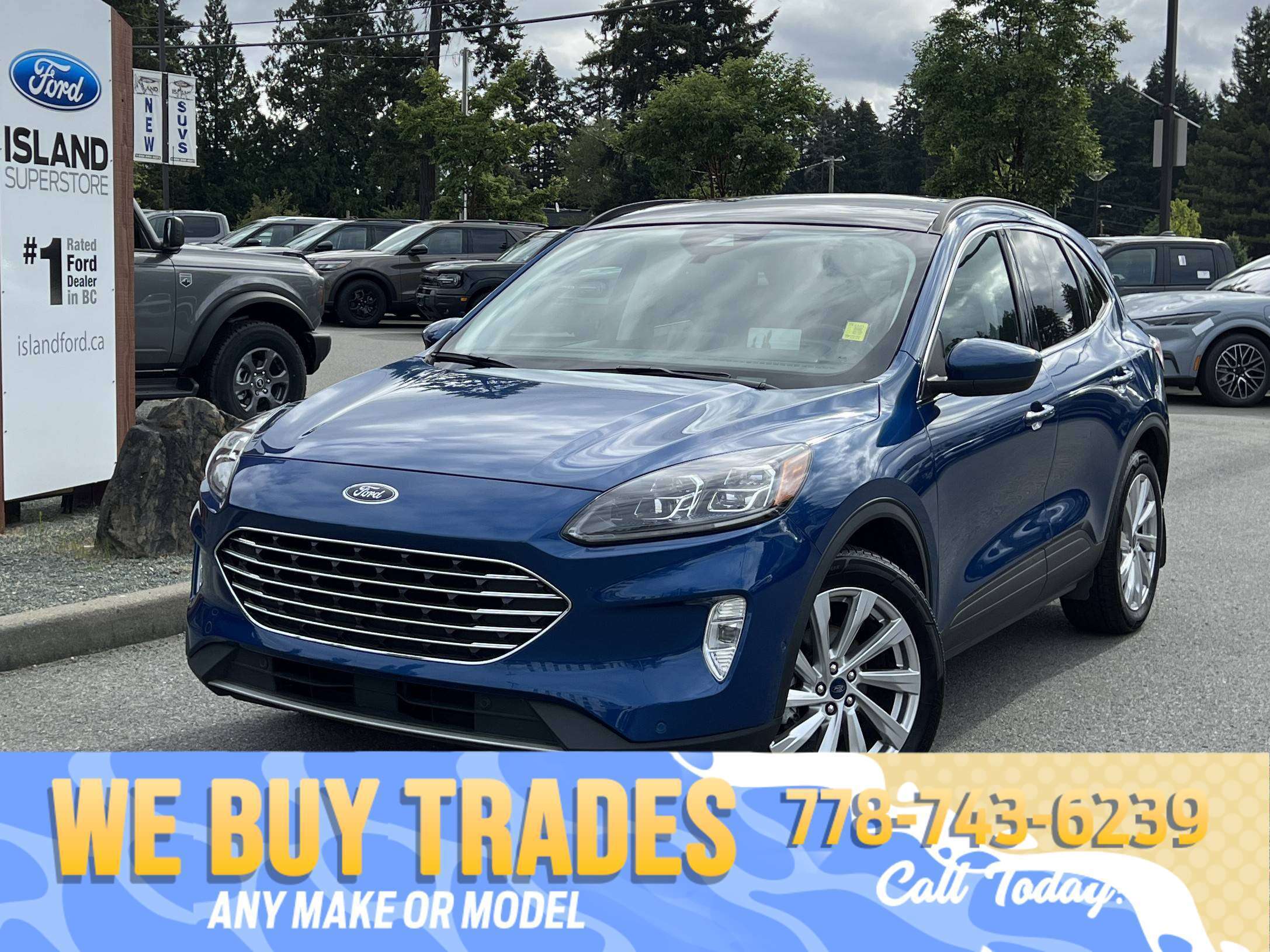 Blue 2022 Ford Escape Hybrid SUV / Crossover All-Wheel Drive Automatic