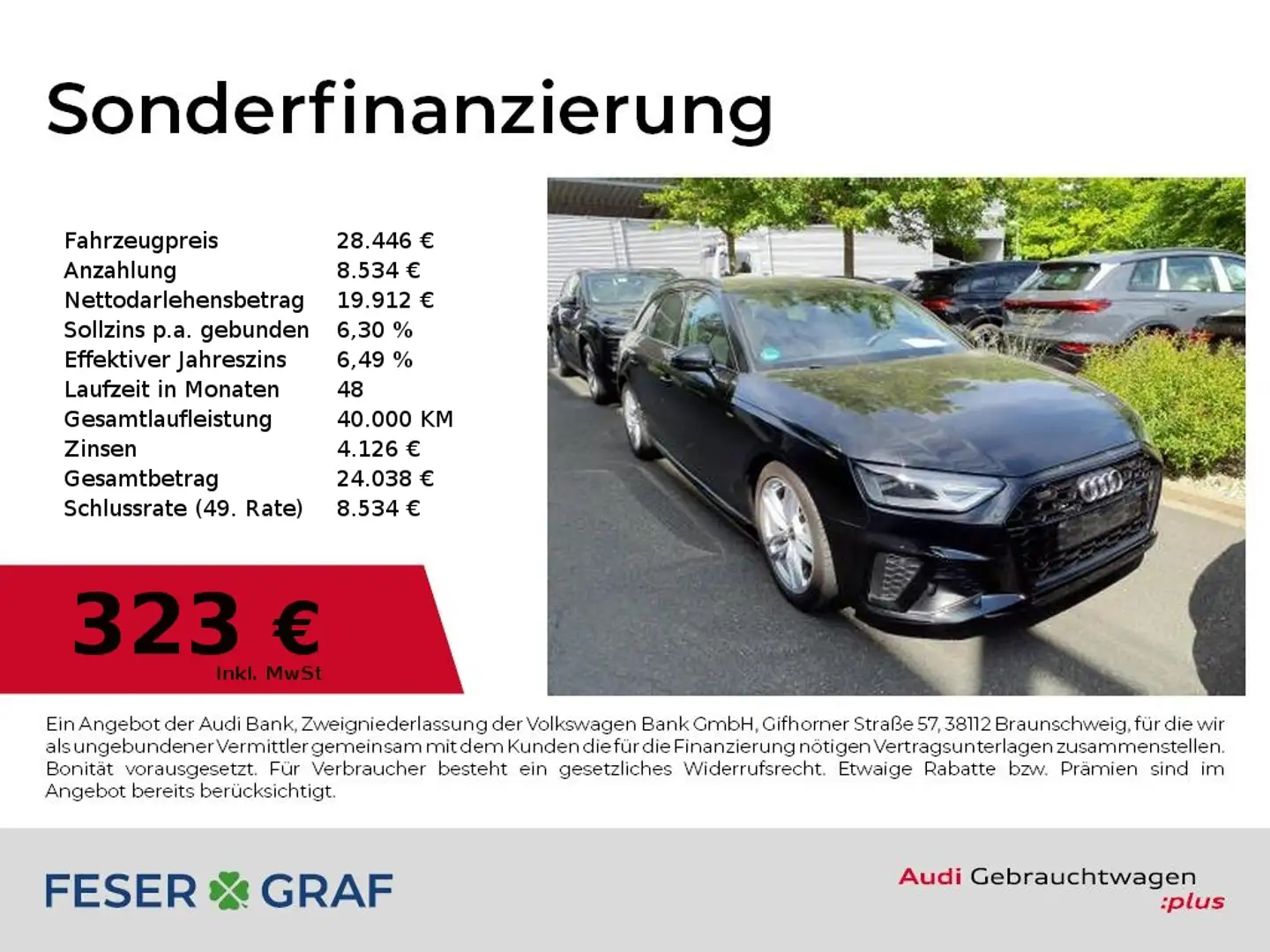 Audi A4 Avant 40 TDI S tronic S Line Ext Navi,PDC,Sitzhzg Schwarz - 1