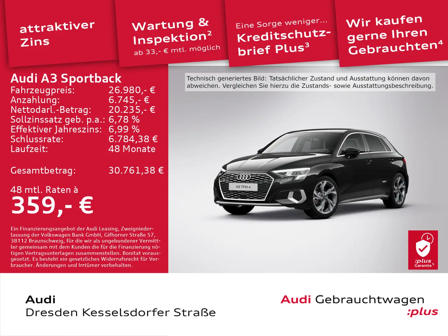 Audi A3 TFSI e Advanced 40 e 150(204) kW(PS Schwarz - 1