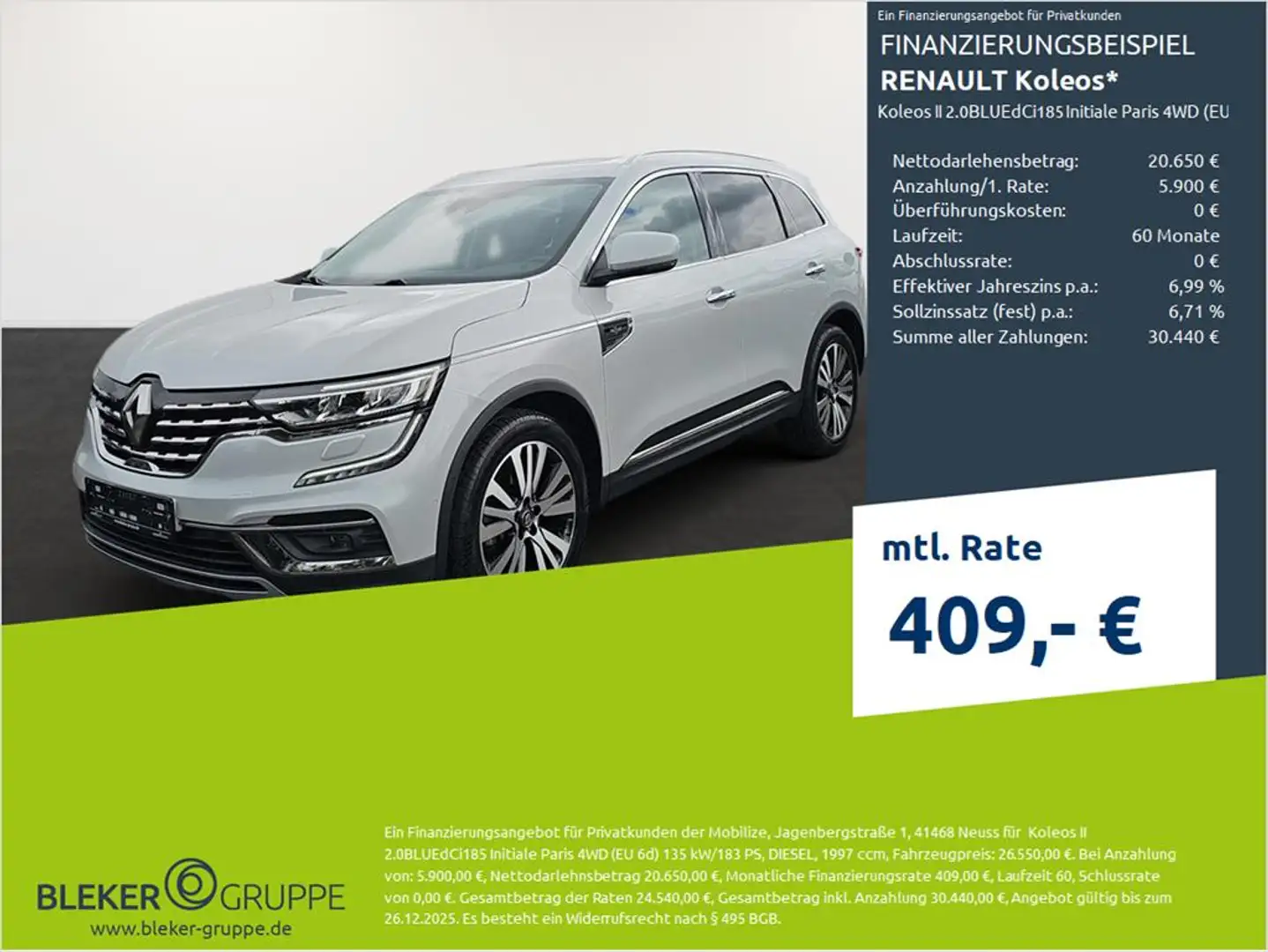 Renault Koleos Koleos Initiale Paris 4x4 Blanc - 1