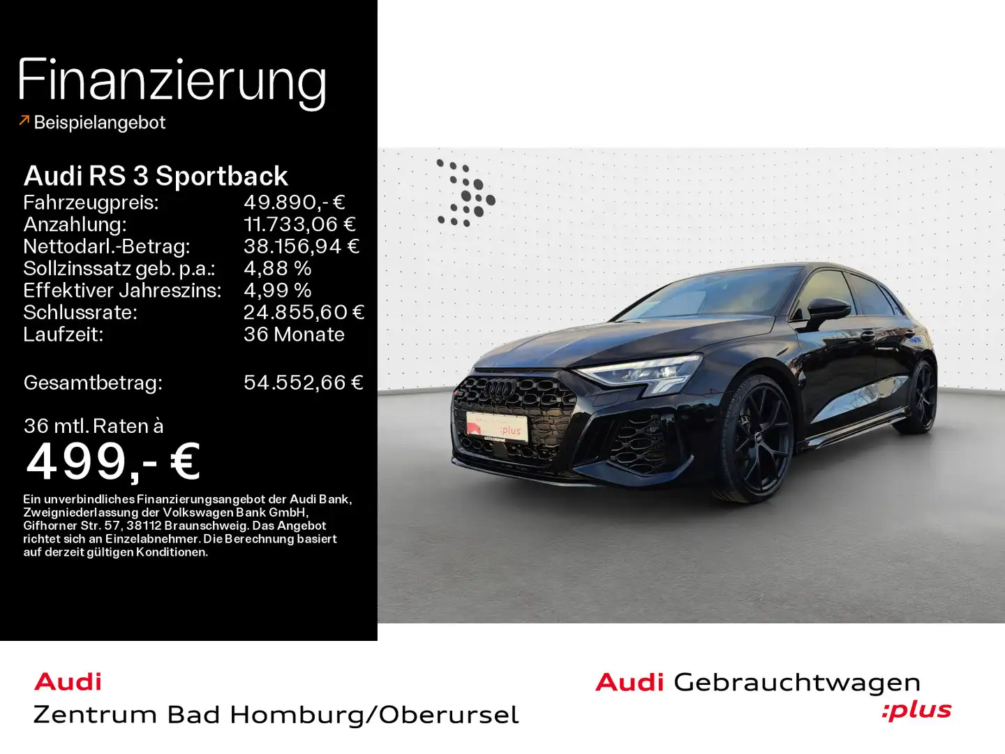 Audi RS3 quattro*Navi*LED*PDC*Virtual Cock Schwarz - 1