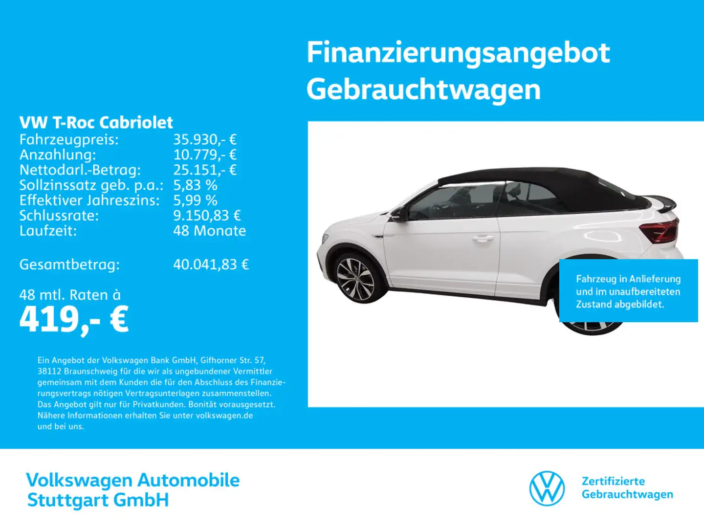 Volkswagen T-Roc R-Line 1.5 TSI DSG Navi Tempomat Weiß - 1