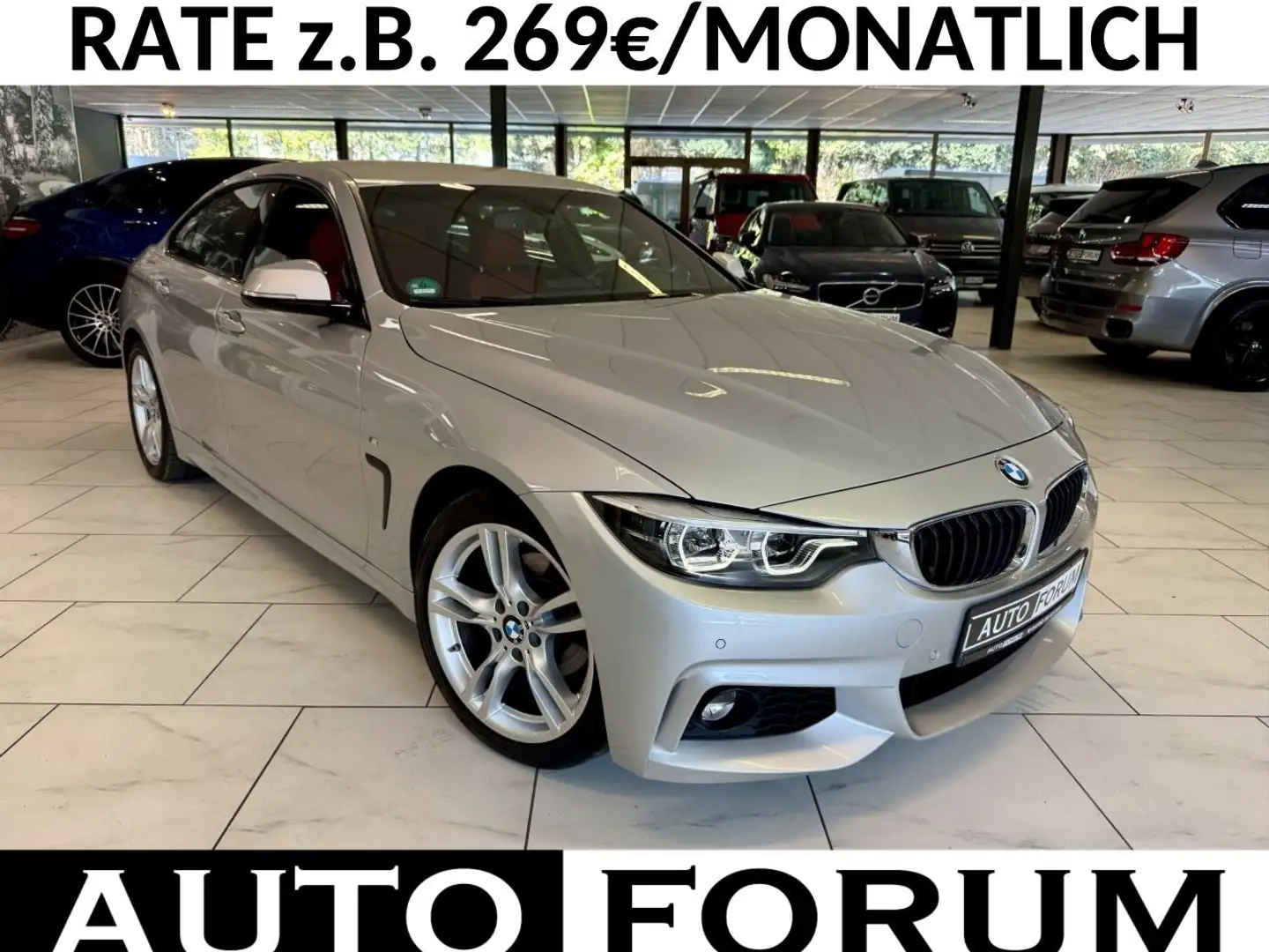 BMW 420 420i GC 3x M-SPORT LEDER LED NAVI SHZ PDC SHADOW Silber - 1