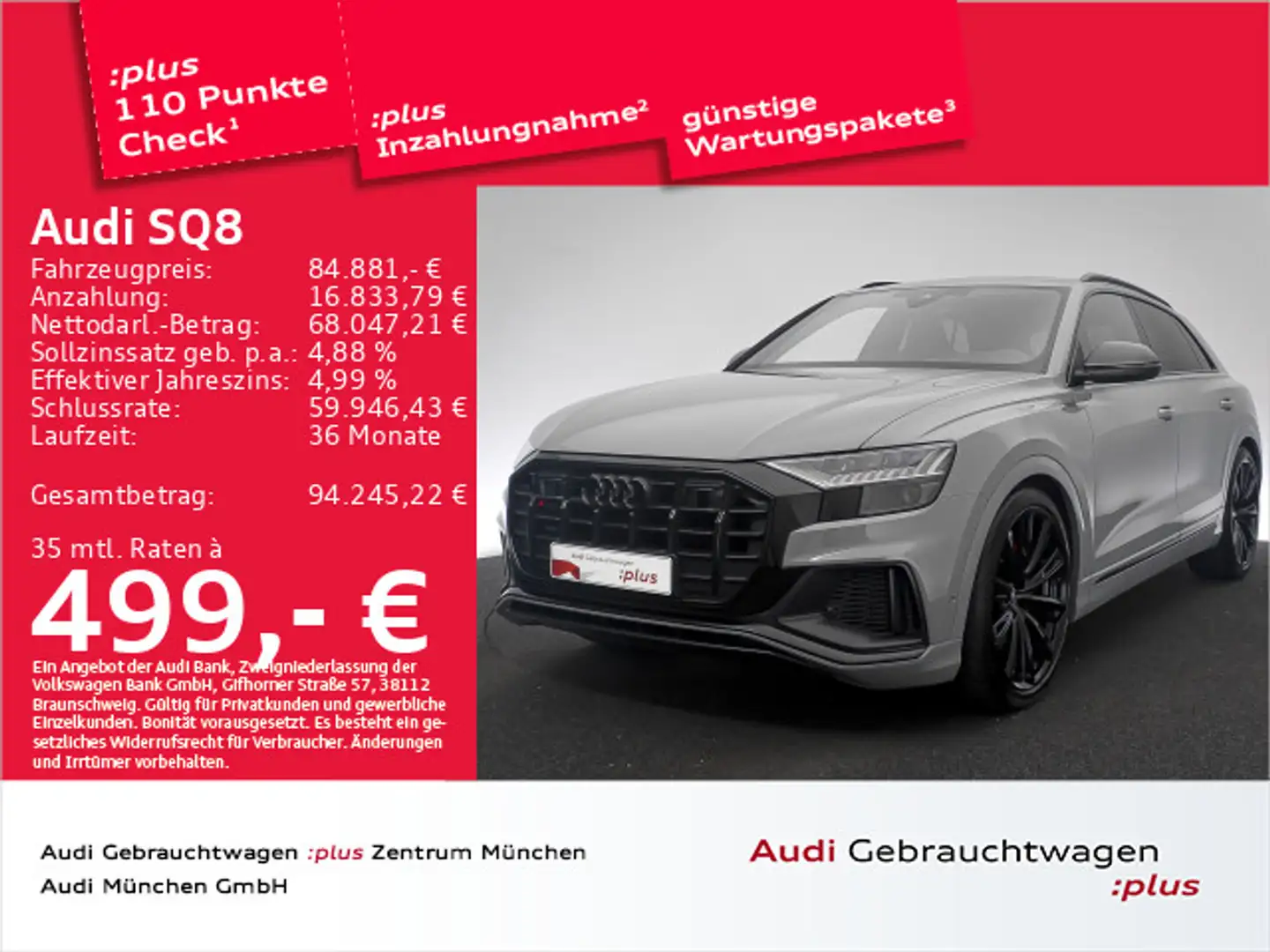 Audi SQ8 TFSI Competition+ StdHzg/Pano/Carbon/B&O Grau - 1