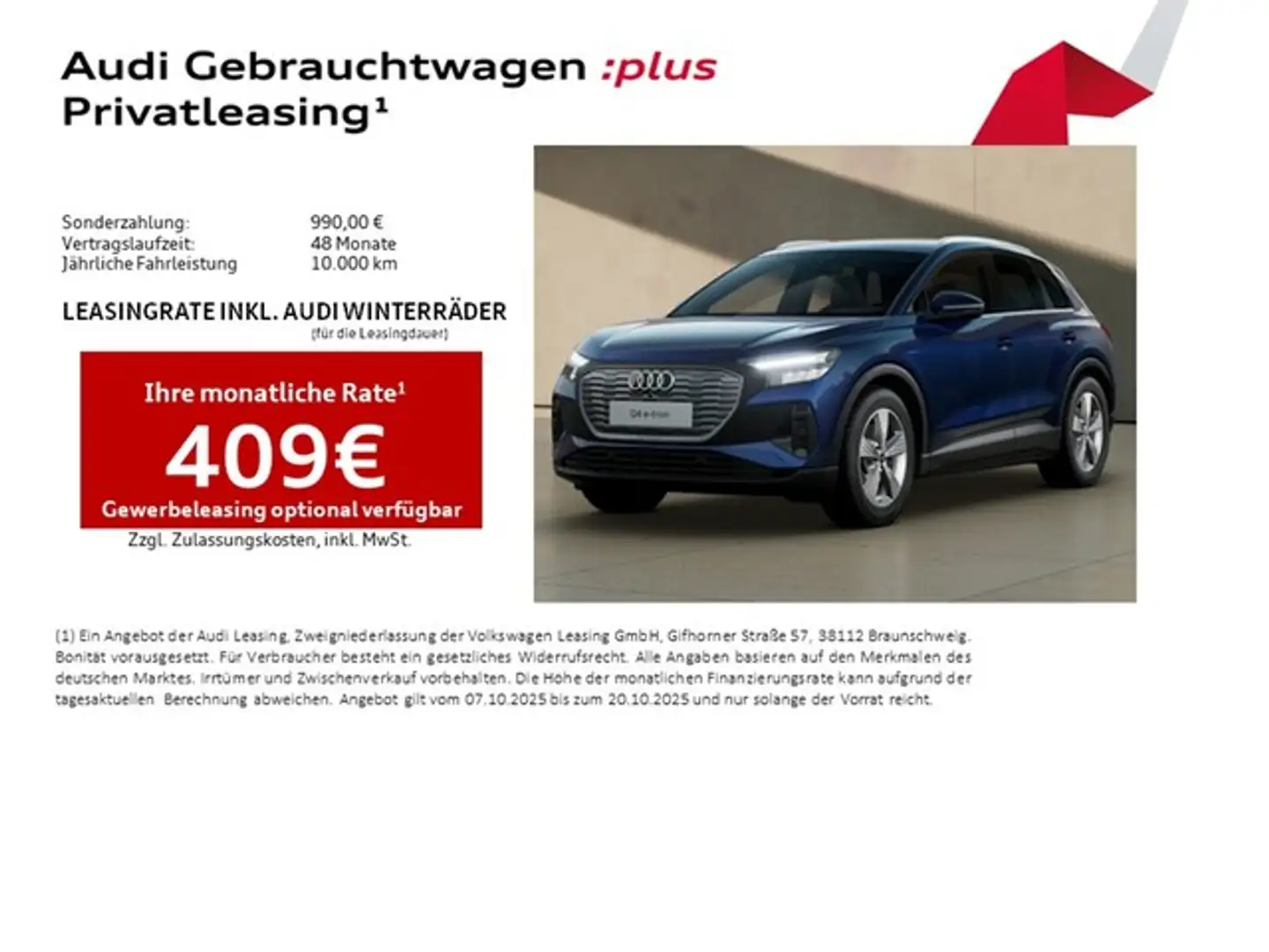 Audi Q4 e-tron 45 LED Navi+ AHK Sportsitze LM19 Blau - 2