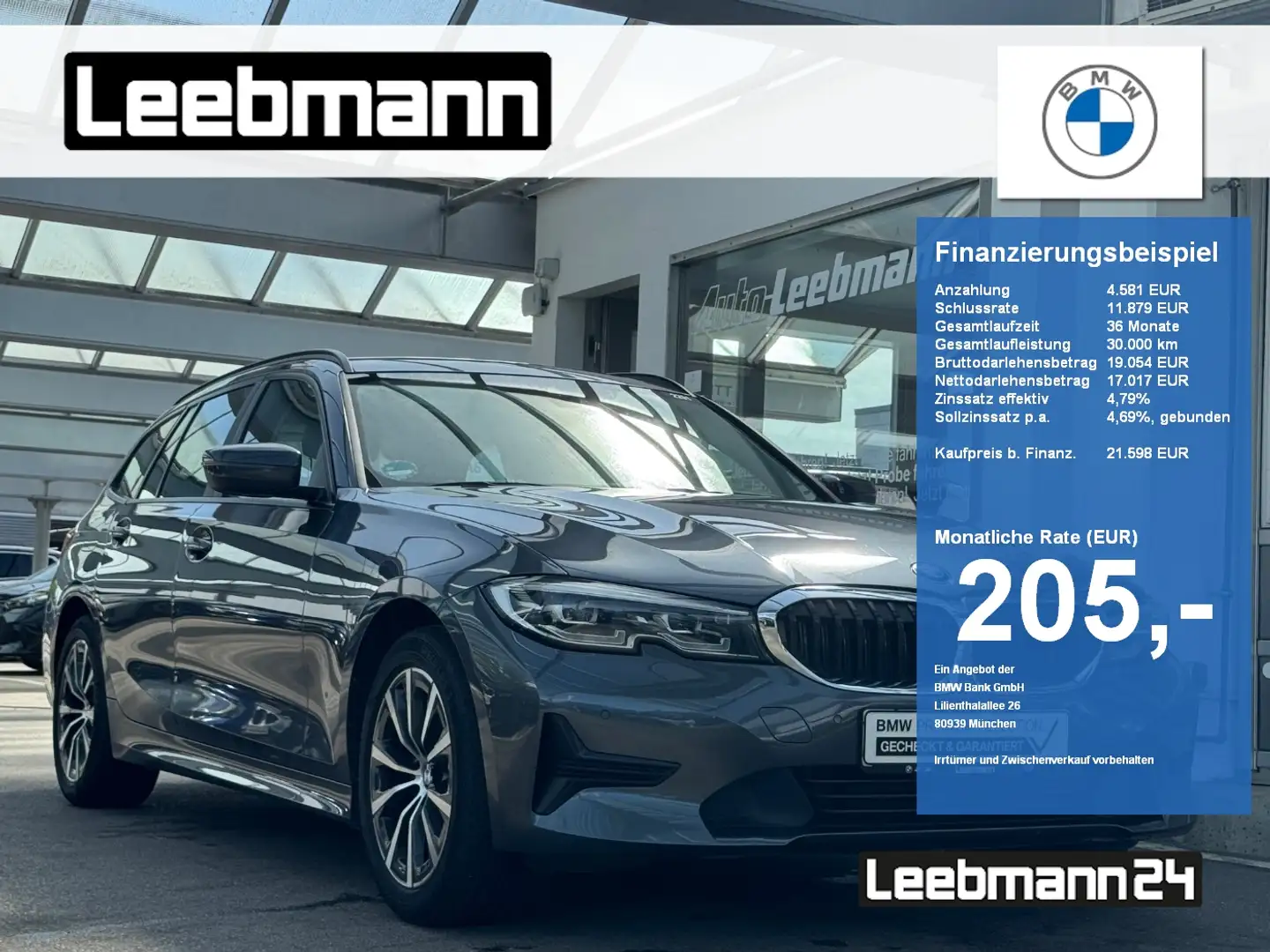 BMW 318 d Tour. Adv. DrivAssi/erwLED 2 JAHRE GARANTIE Grau - 1