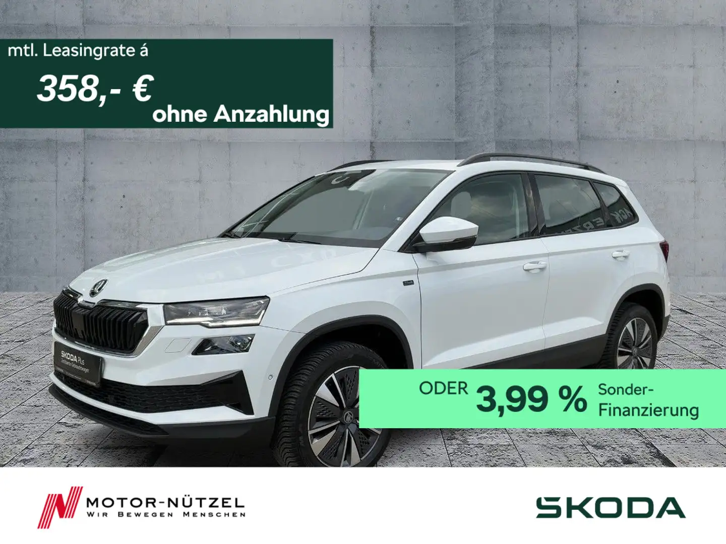 Skoda Karoq 1.5 TSI DSG TOUR MATRIX+NAVI+AHK+PANO+360° Weiß - 1