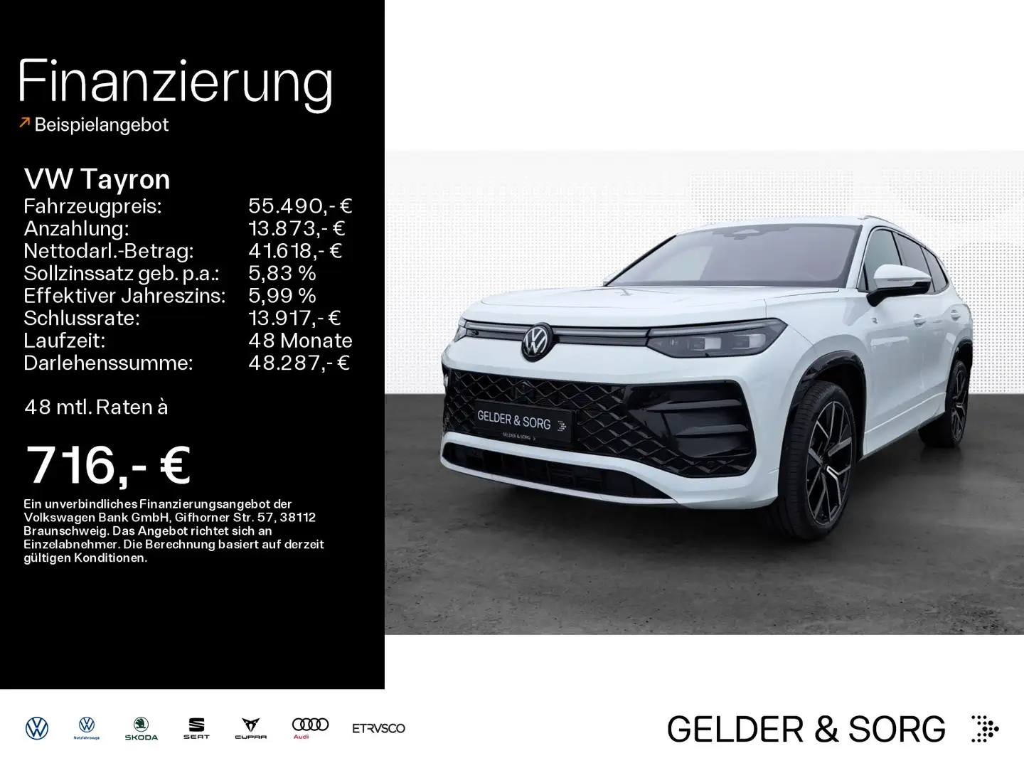 Volkswagen Tayron R-Line 2.0 TDI 4M |PANO|AHK|Harman Kardon Weiß - 1