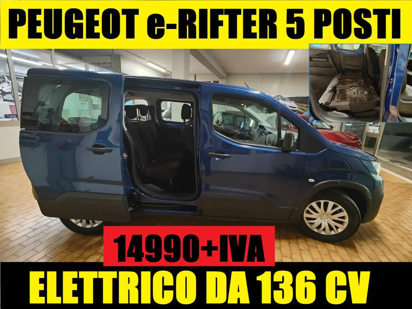 Peugeot e-Rifter 5 POSTI ELETTRICO A PIANALE UNICO Blau - 1