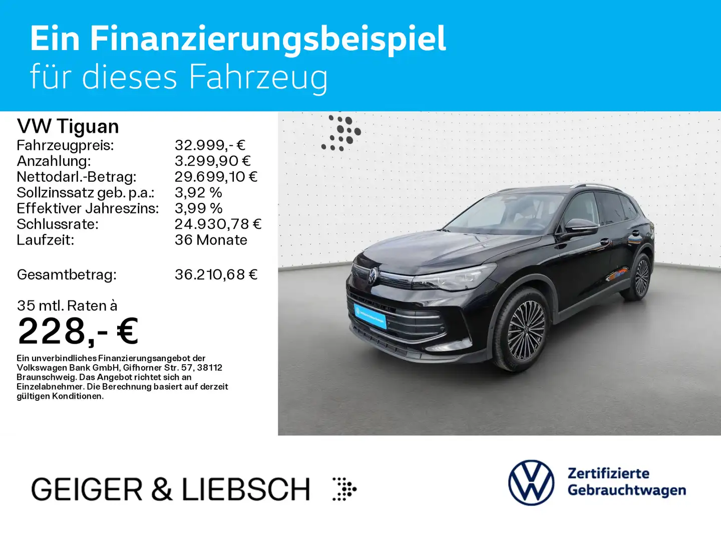 Volkswagen Tiguan 1.5 eTSI DSG LIFE*LED*AHK*KAMERA*PDC*SHZ* Schwarz - 2