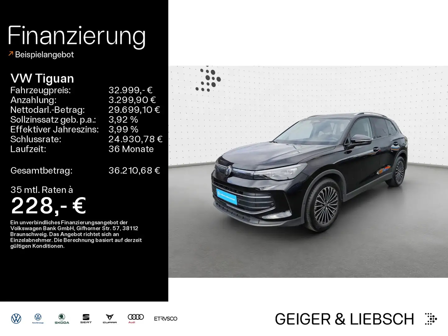 Volkswagen Tiguan 1.5 eTSI DSG LIFE*LED*AHK*KAMERA*PDC*SHZ* Schwarz - 1