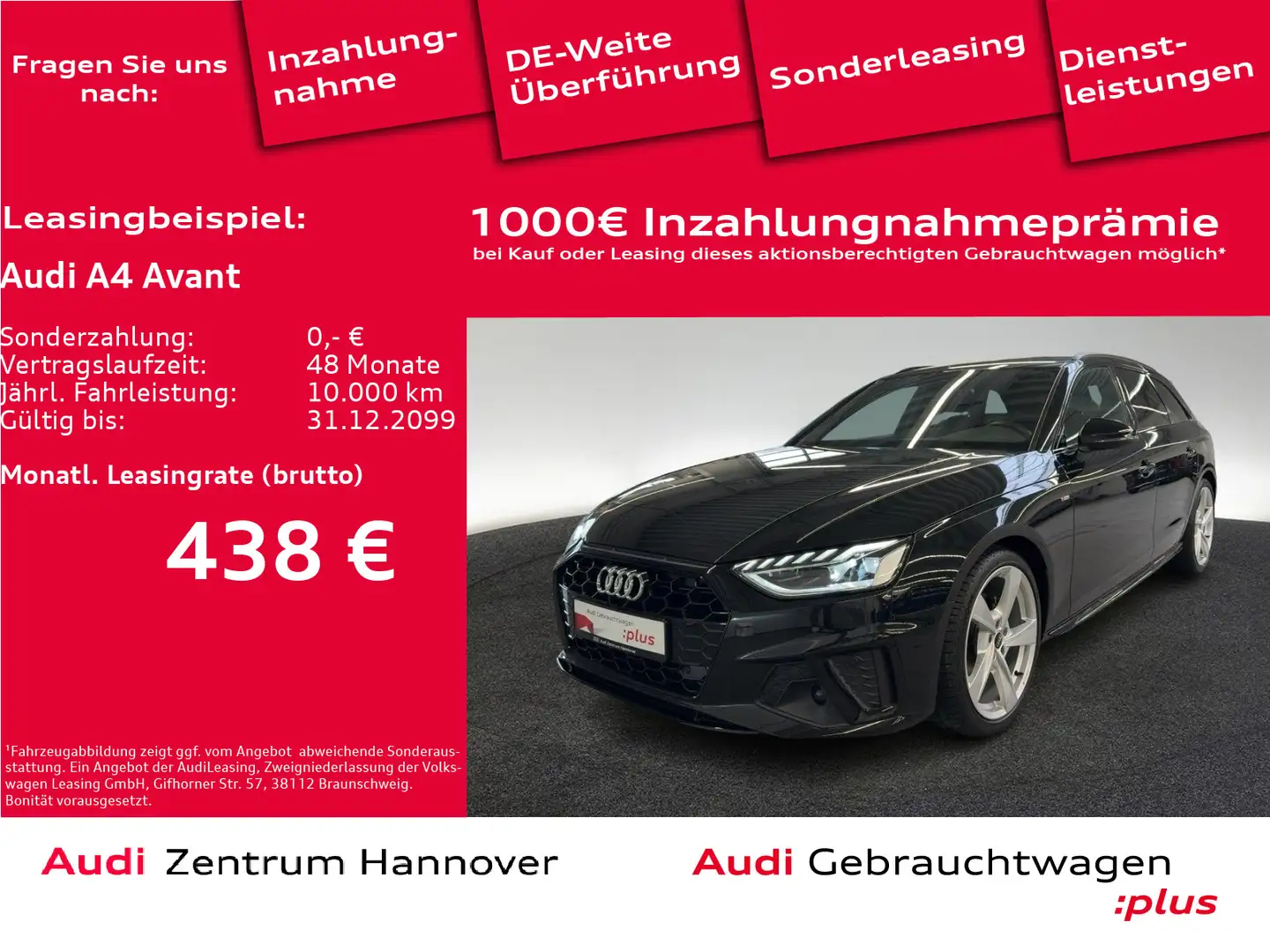 Audi A4 S line 35 TFSI AHK LED Kamera ACC virtu Schwarz - 1